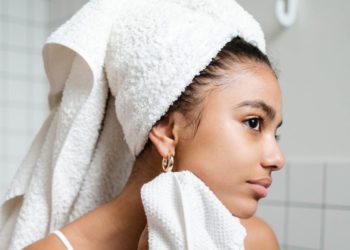 Beautiful girl taking a bath