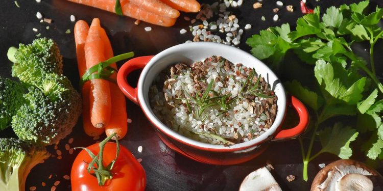 Plant based food on the desk