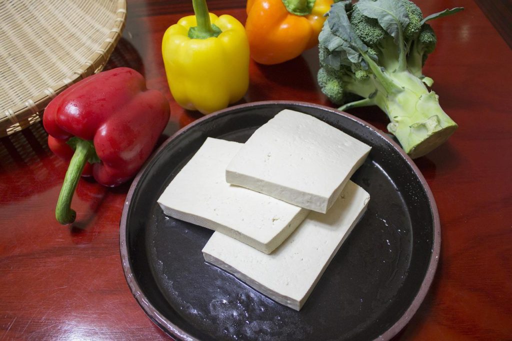 Sliced Tofu on Desk