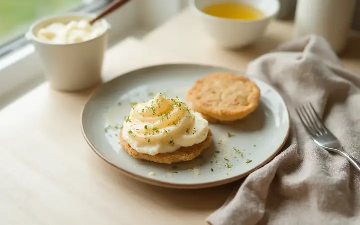 Cottage cheese on rice cakes