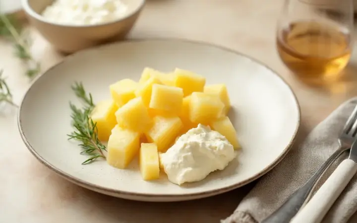 Cottage cheese with pineapple