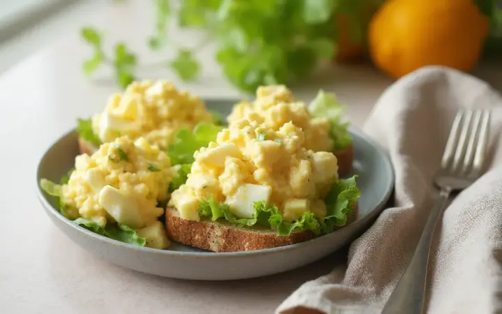 Egg salad on wholegrain bread