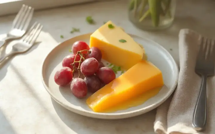 Generated illustration of grapes and cheddar, not a photograph of the dish