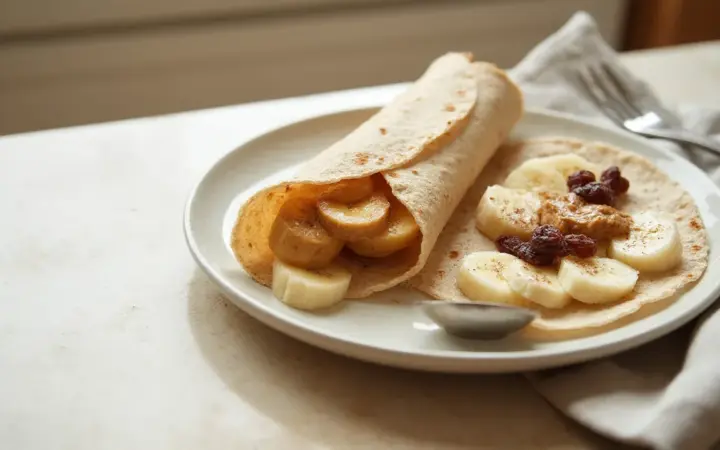 Peanut butter and banana wrap