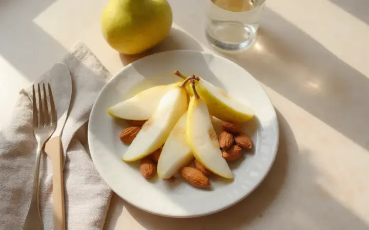 Pear and almonds