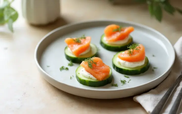 Salmon and cucumber bites