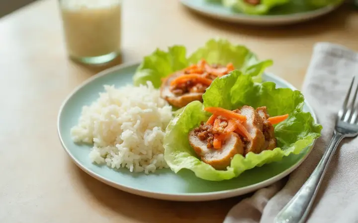 Turkey lettuce cups with rice
